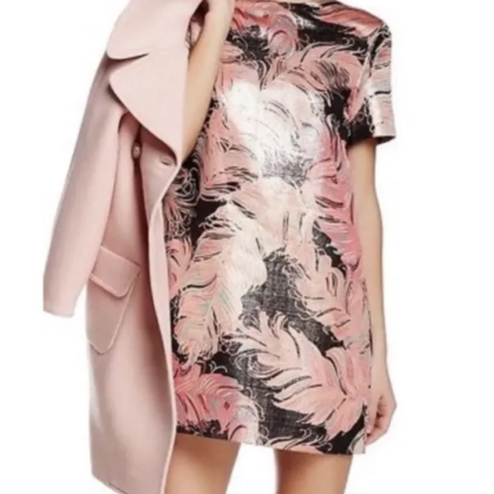 Kate Spade New York ‘Regal Plumes’ Metallic Jacquard Shift Dress - Size 6